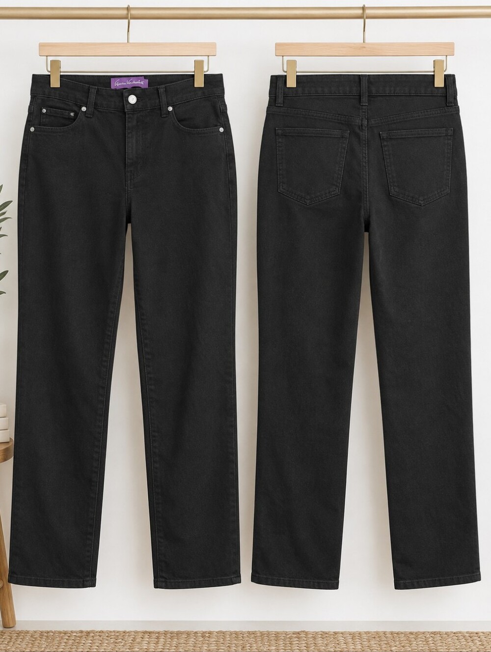Gloria Vanderbilt NEW Plus Size 18 SHORT: Women's Black Straight-Leg Jeans